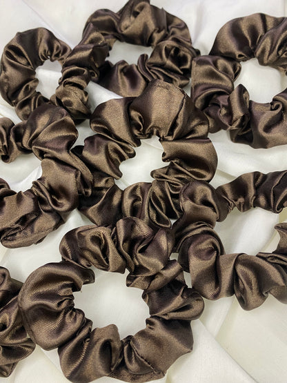 Scrunchie Satin Dunkelbraun