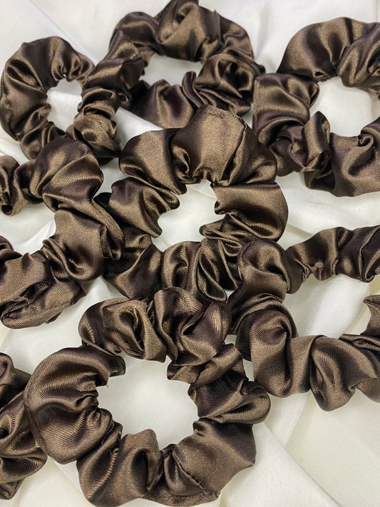 Scrunchie Satin Dunkelbraun