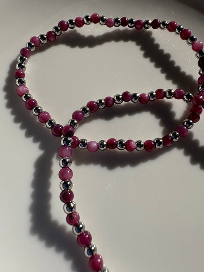Edelstahl Armband Amethyst Pearl