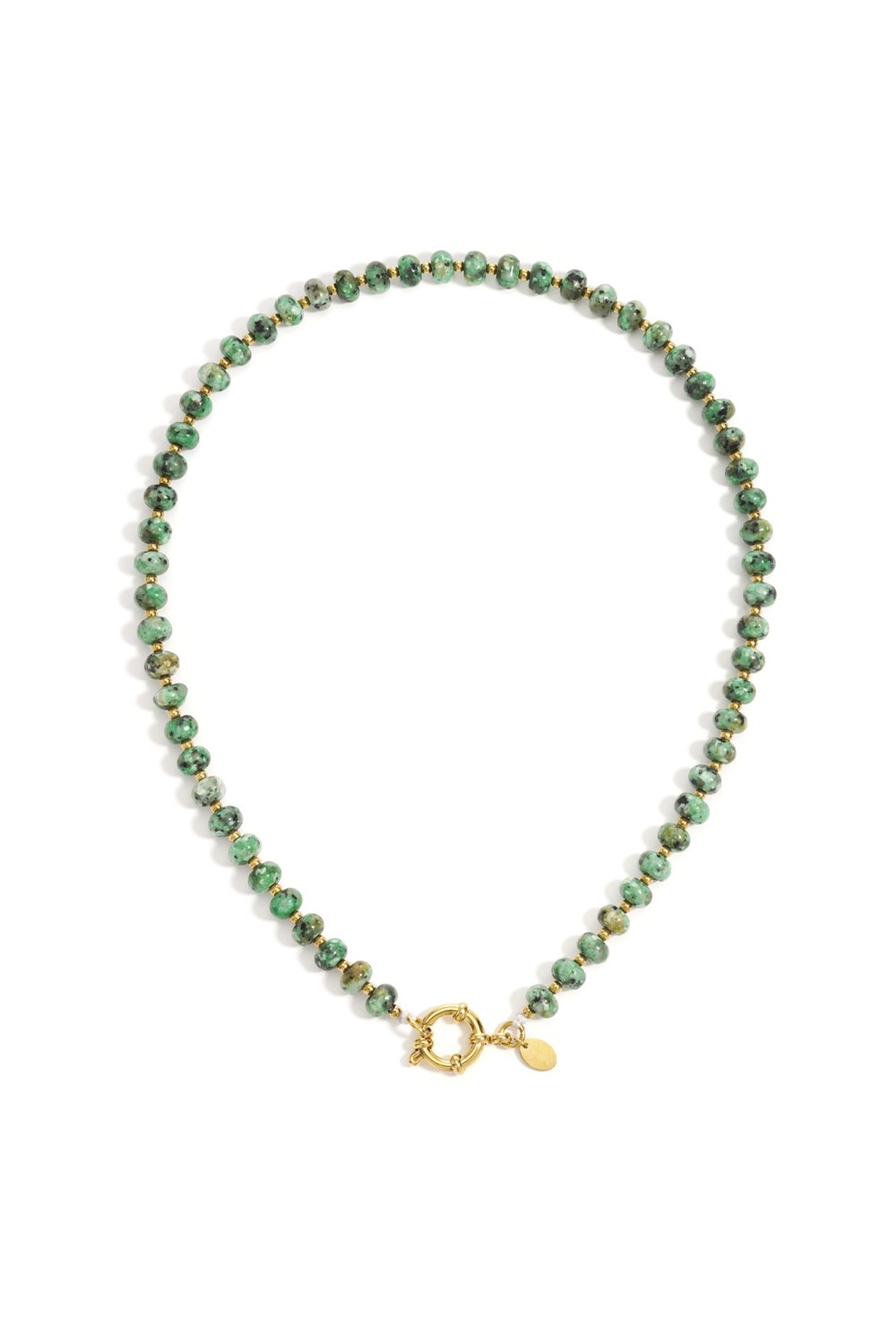 Edelstahl Kette Matcha Pearl