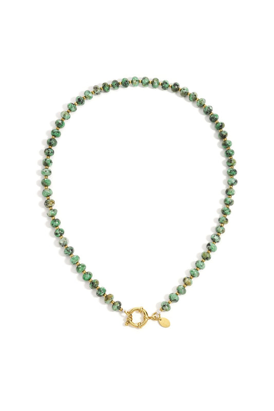 Edelstahl Kette Matcha Pearl