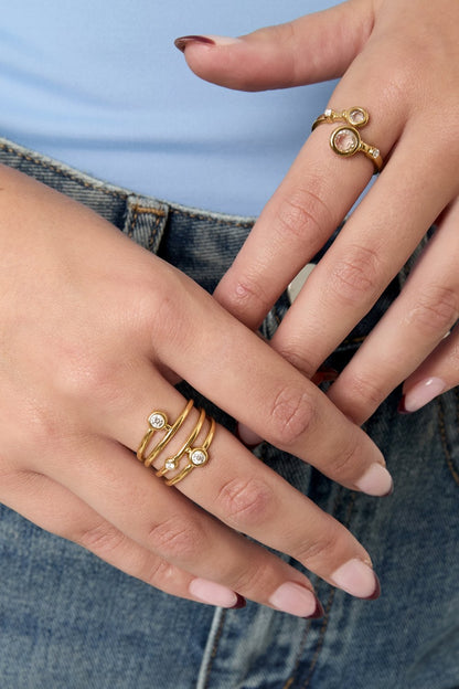 Edelstahl Ring Statement Glitter