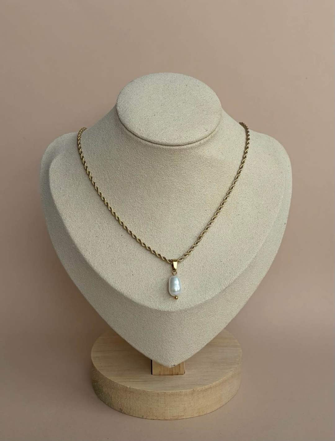 Edelstahl Kette Single Pearl