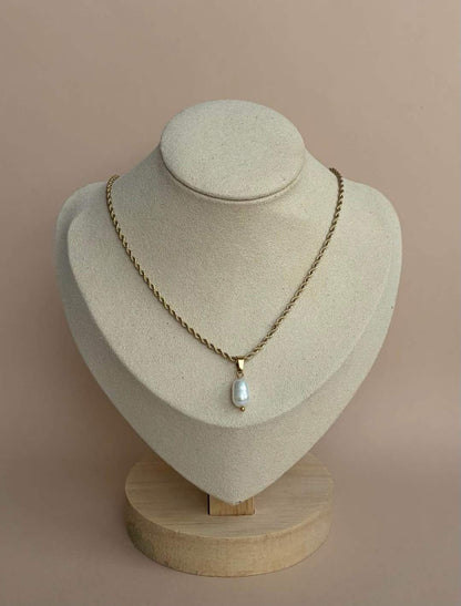 Edelstahl Kette Single Pearl