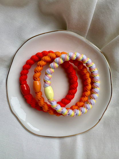 Haargummi Kneeki Set Gelb Orange