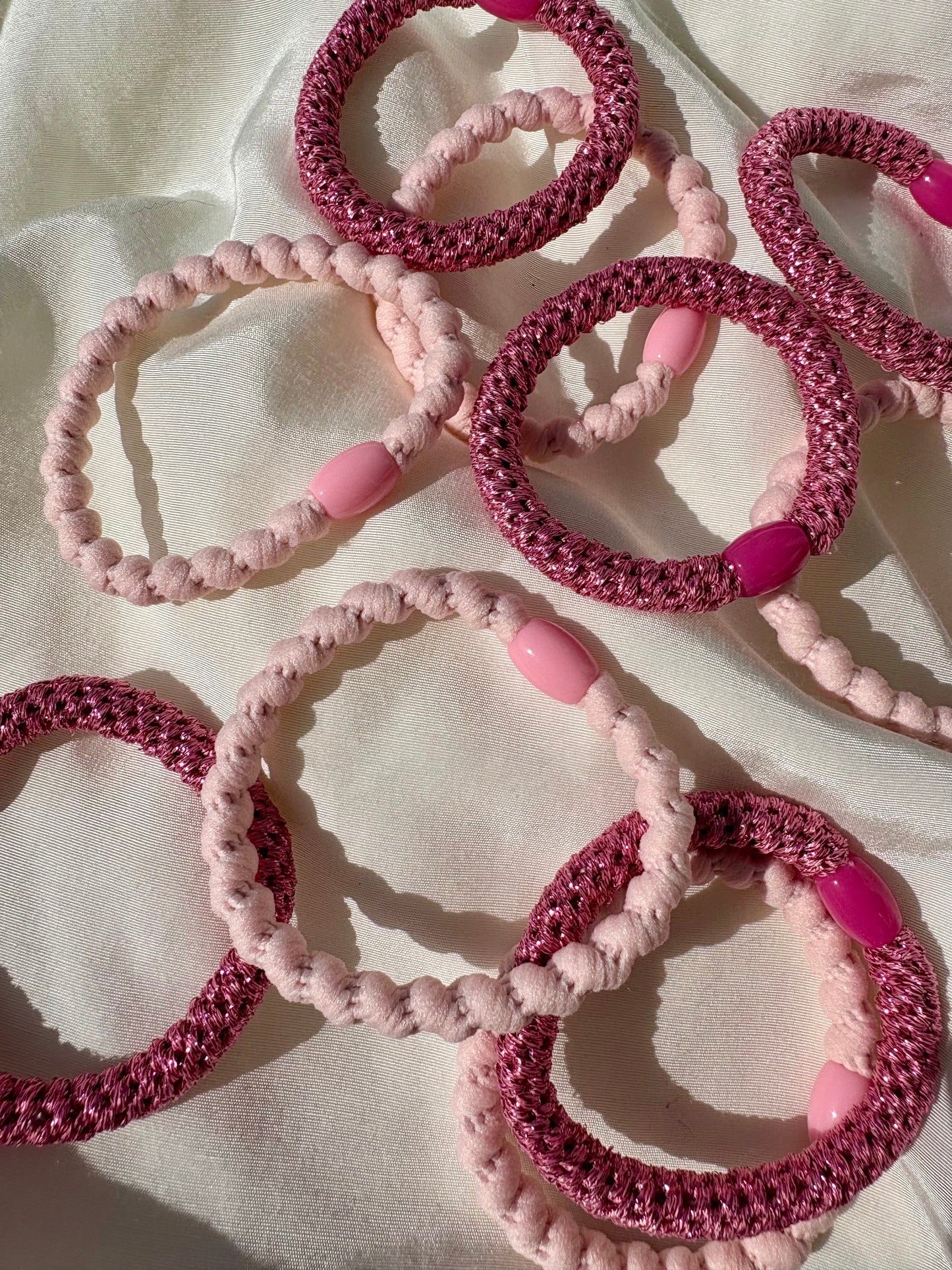 Haargummi Kneeki Set Rosa