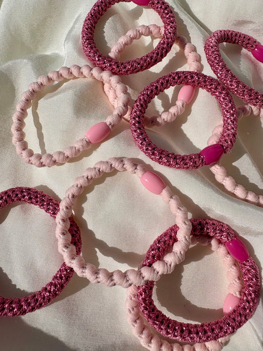 Haargummi Kneeki Set Rosa