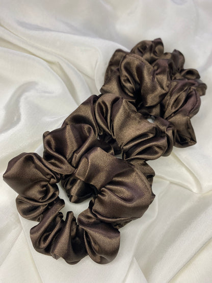 Scrunchie Satin Dunkelbraun