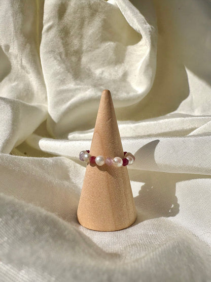 Perlenring Rosa Süßwasserperle