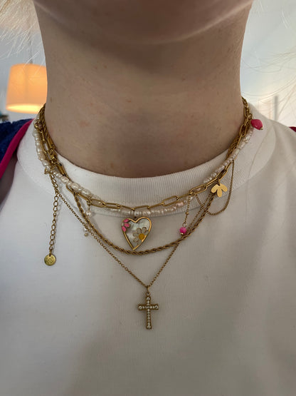 Edelstahl Kette Flower Blossom