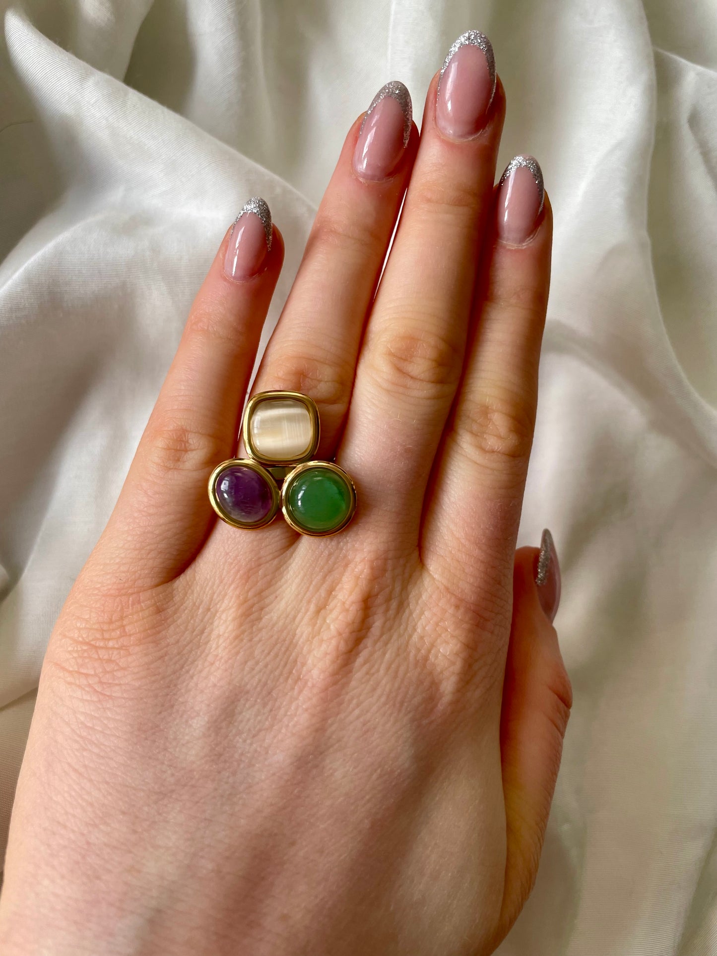 Edelstahl Ring Stone