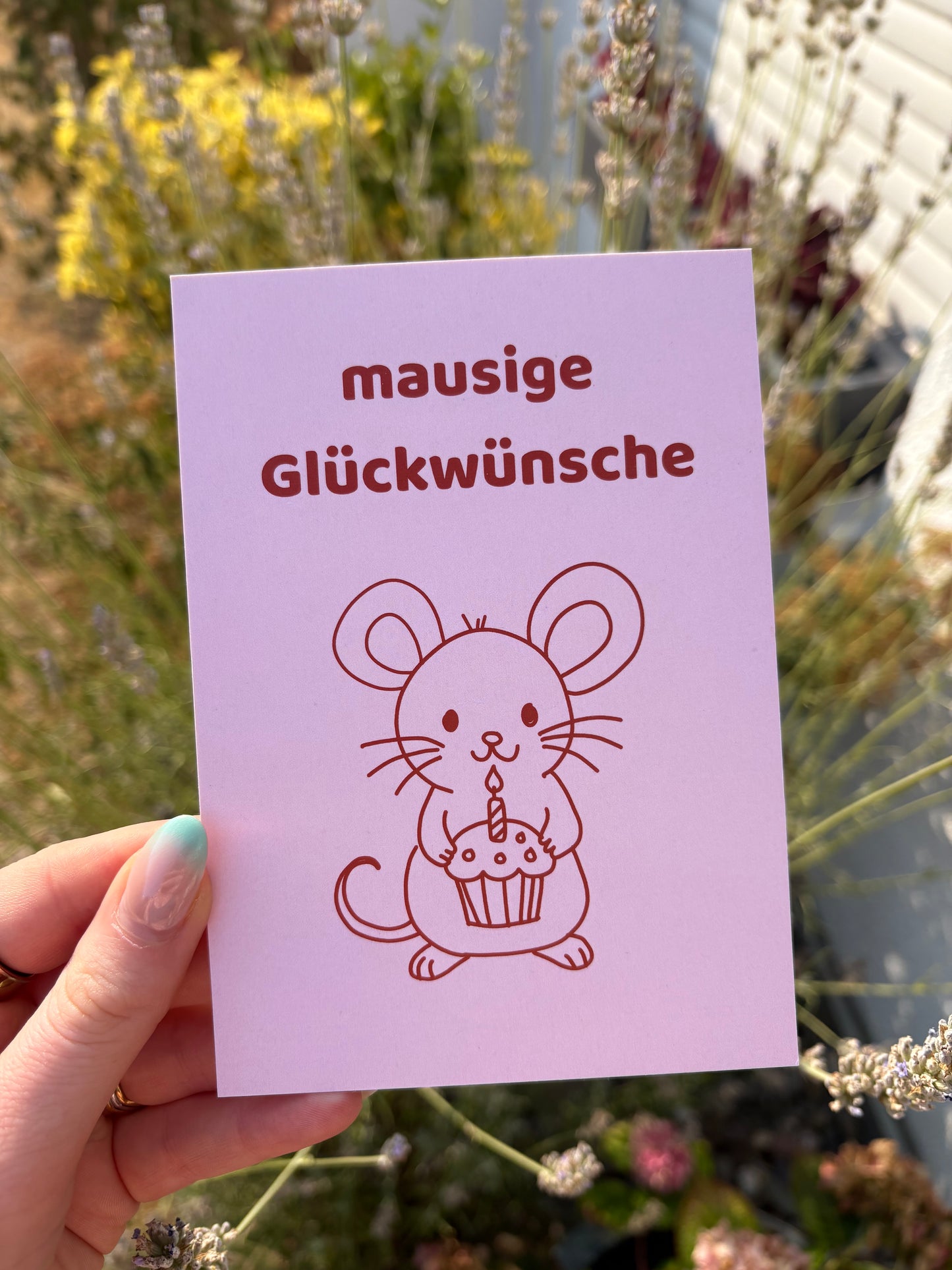 Postkarte "mausige Glückwünsche"