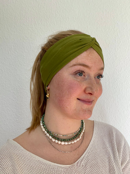 Edelstahl Kette Matcha Pearl