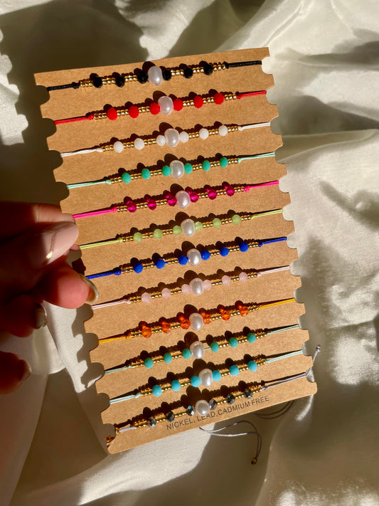 Dünnes Perlen Armband & Fußkettchen