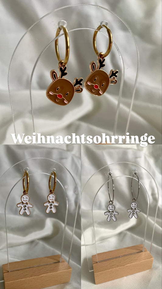 Edelstahl Weihnachts Ohrringe Creolen