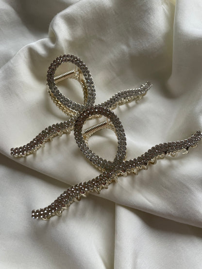 Haarspange Glitzer Metall