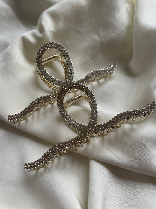 Haarspange Glitzer Metall