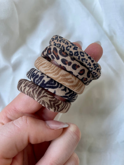 Haargummi Leoparden und Zebramuster