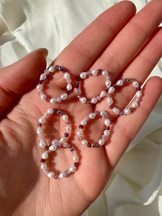 Perlenring Rosa Süßwasserperle