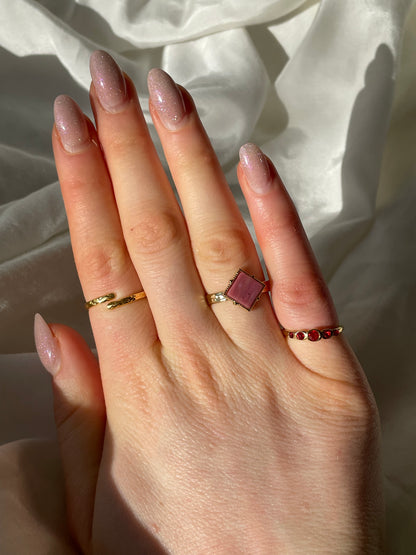 Edelstahl Ring Rose Stone