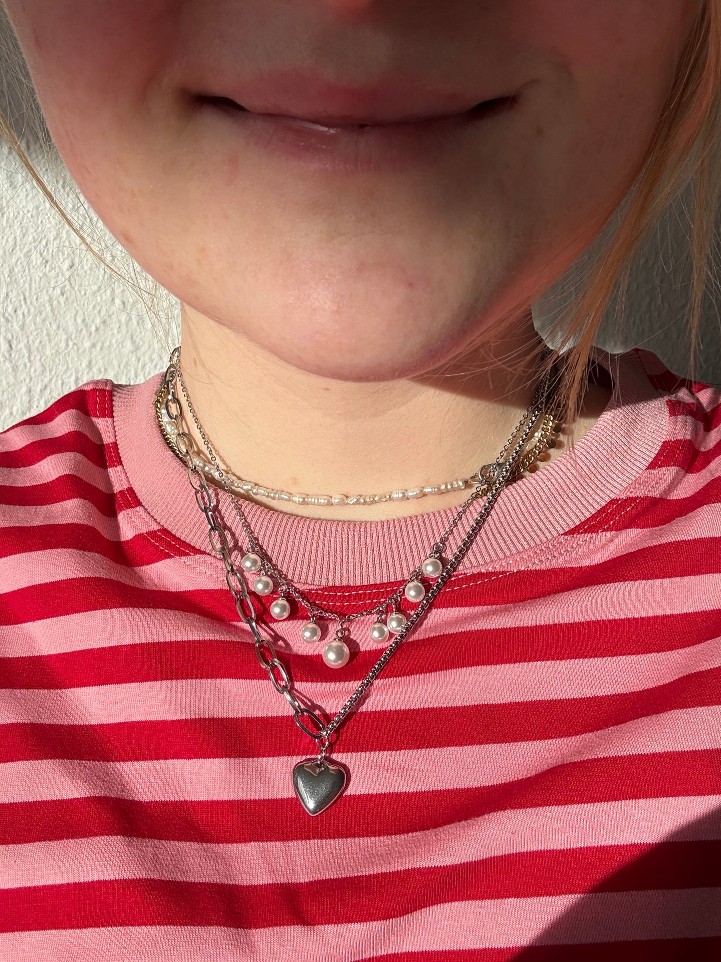 Edelstahl Kette Valentine Pearl