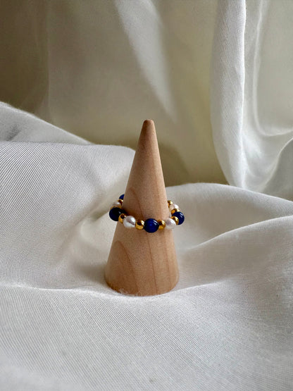 Ring Blau Süßwasserperle