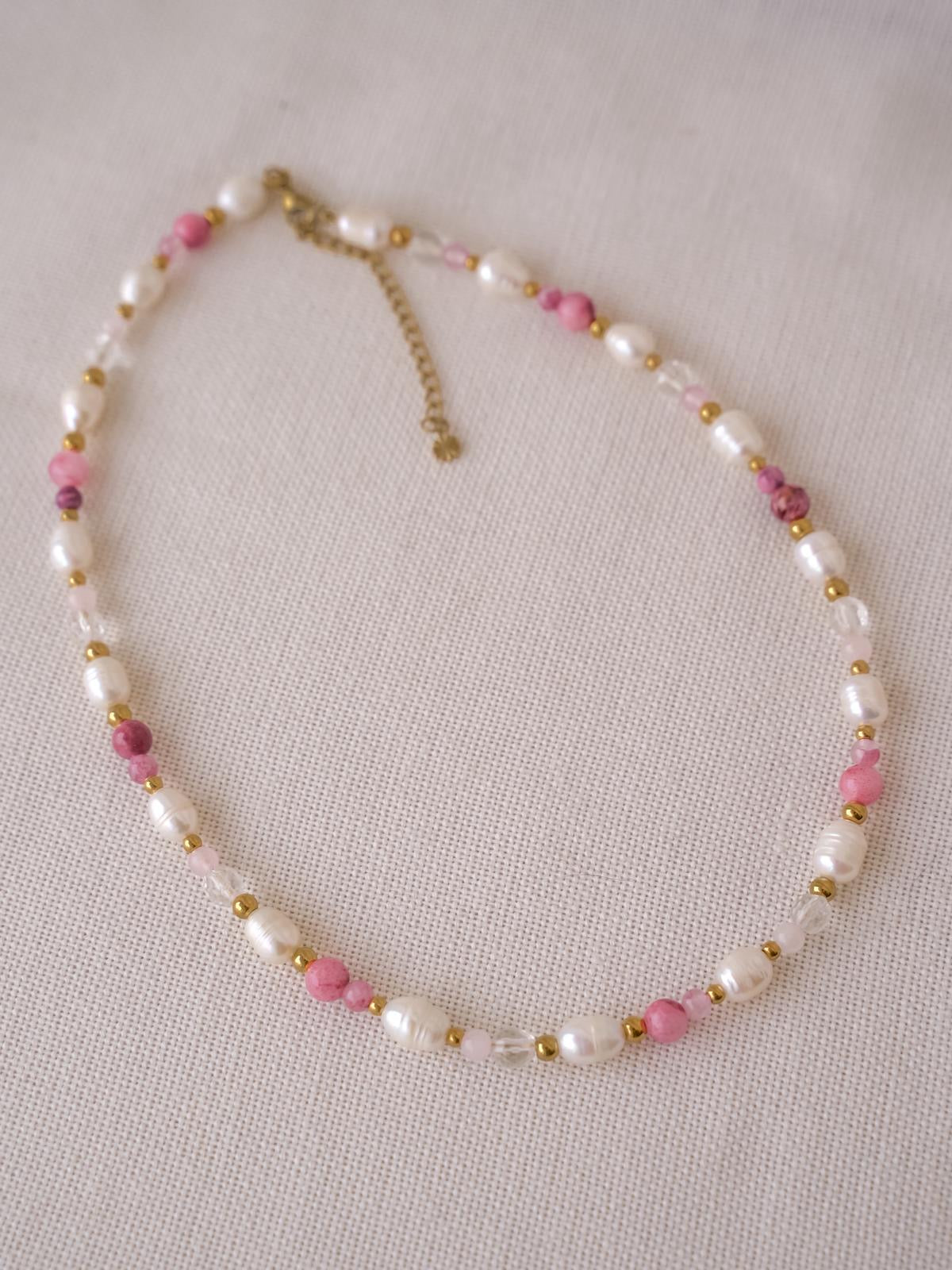 Süßwasserperlen Kette Rosa