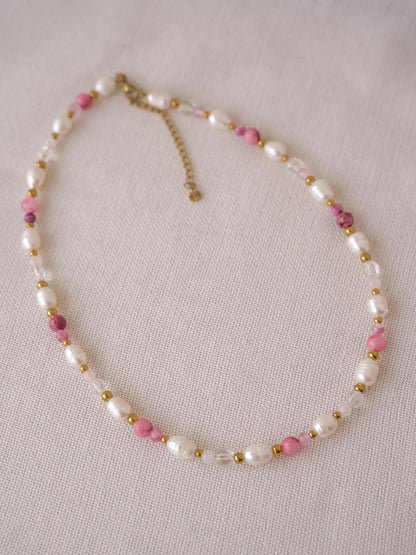 Süßwasserperlen Kette Rosa
