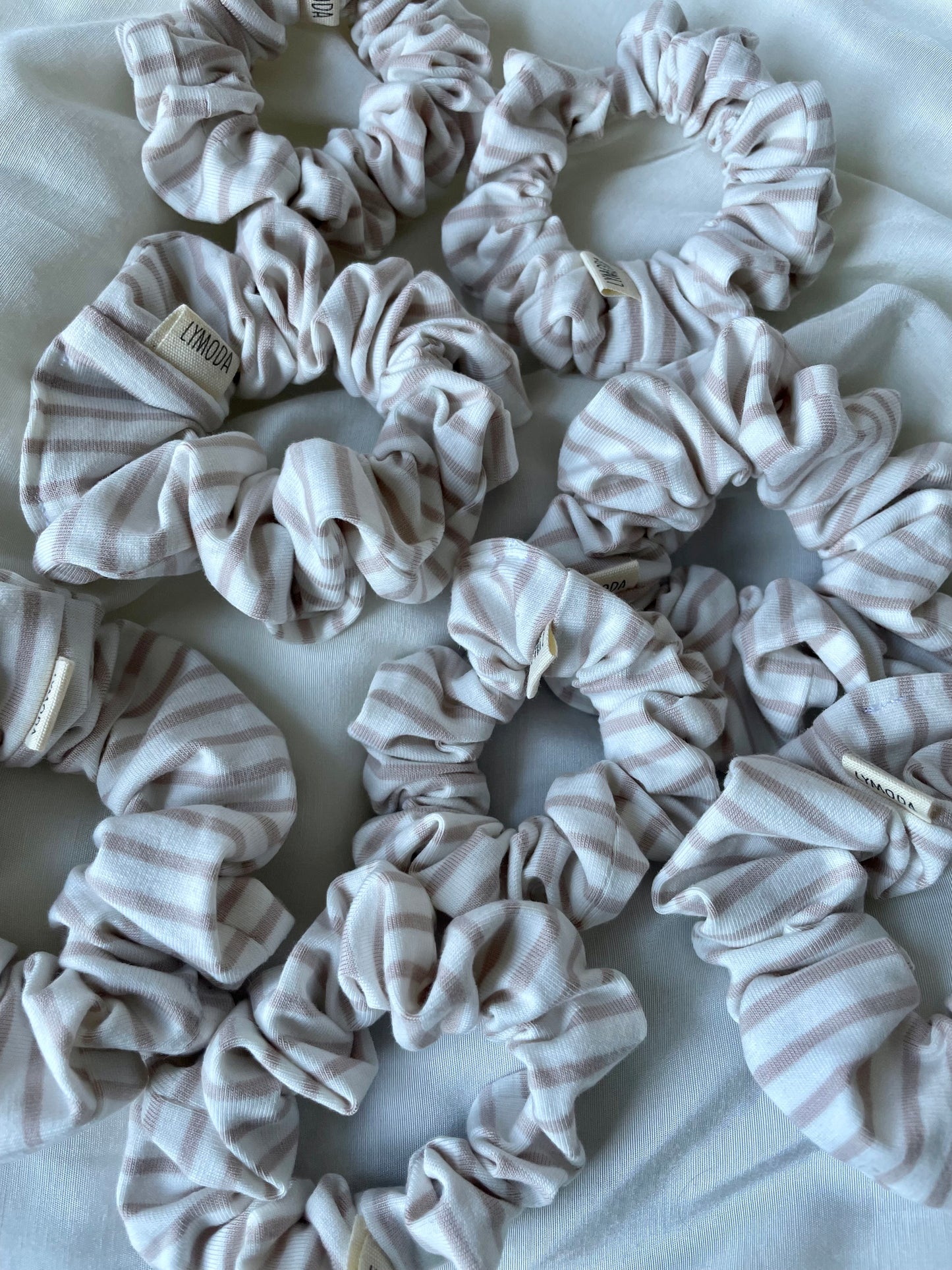 Scrunchiekollektion Strify gestreift Gelb Beige Blau