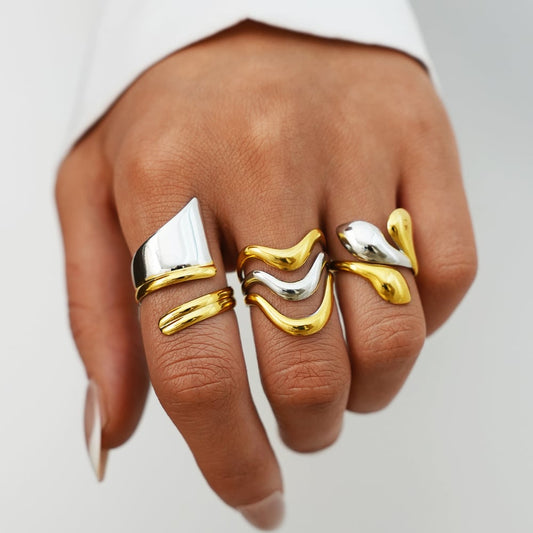 Edelstahl Ring Bicolor Big Lia