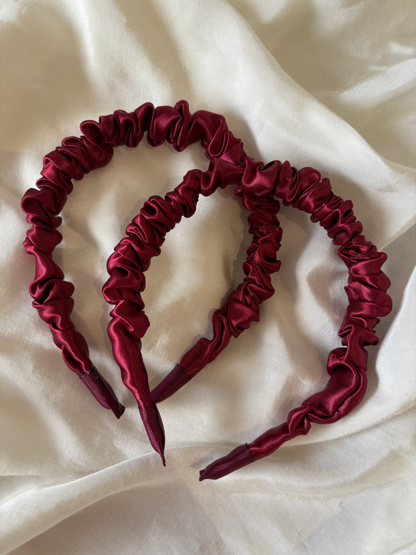 Haarreif Satin Grün & Bordeaux