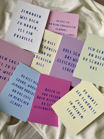 Postkarte Set Spruch
