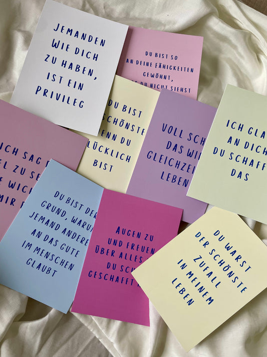 Postkarte Set Spruch