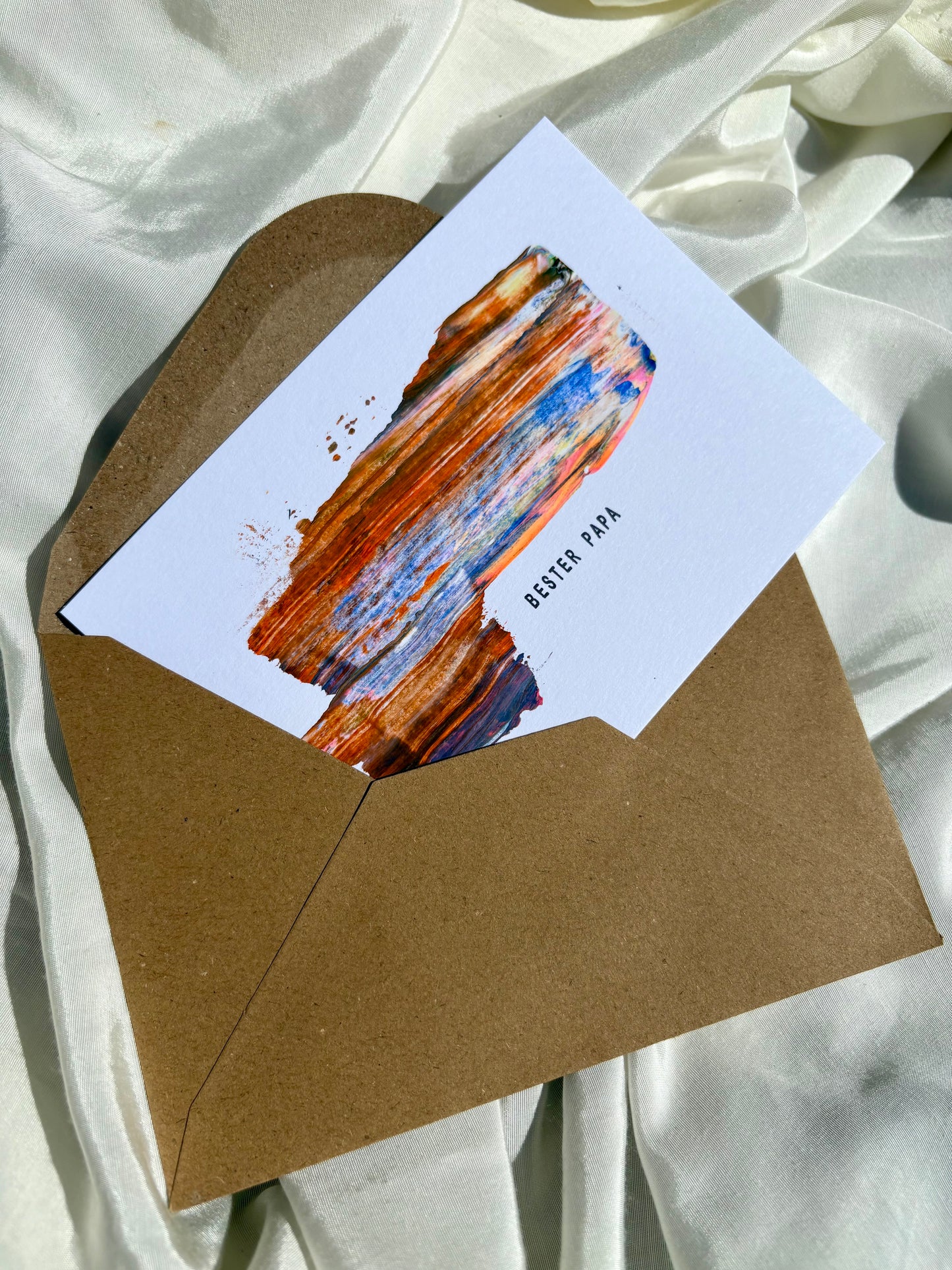 Handgemachte Kunstpostkarte "Bester Papa"