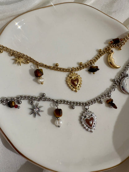Charm Armband Brown