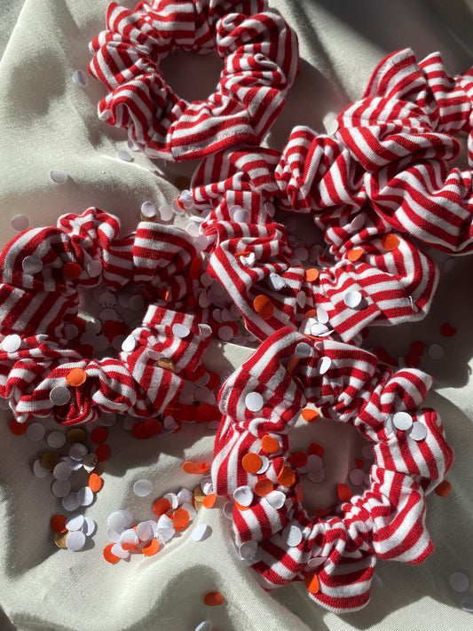 Scrunchie Rot Weiß Karneval
