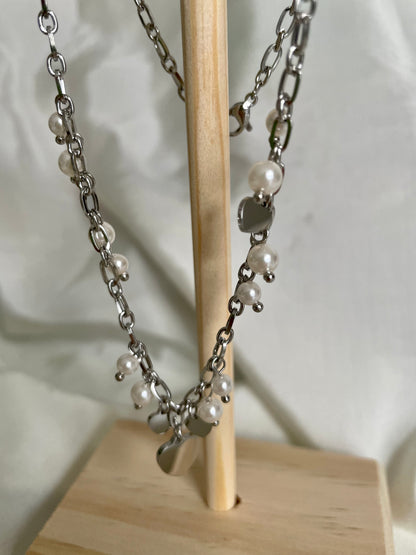 Edelstahl Kette Hearth & Pearls