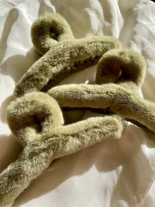 Haarspange Matcha Plüsch