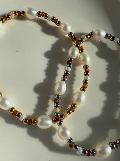 Braunes Süßwasserperle Armband Small