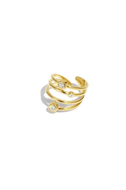 Edelstahl Ring Statement Glitter