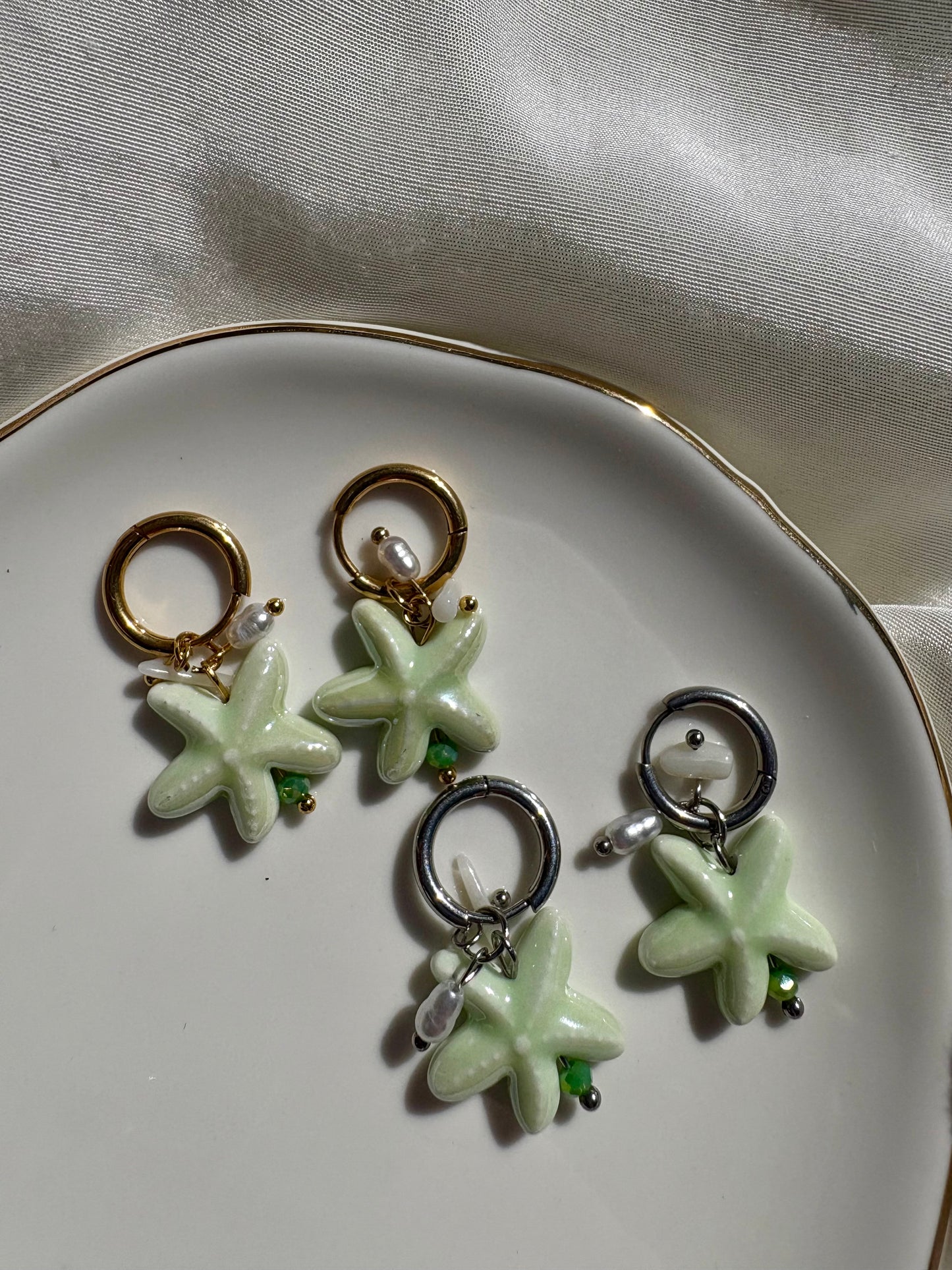 Edelstahl Ohrringe Green Seestar