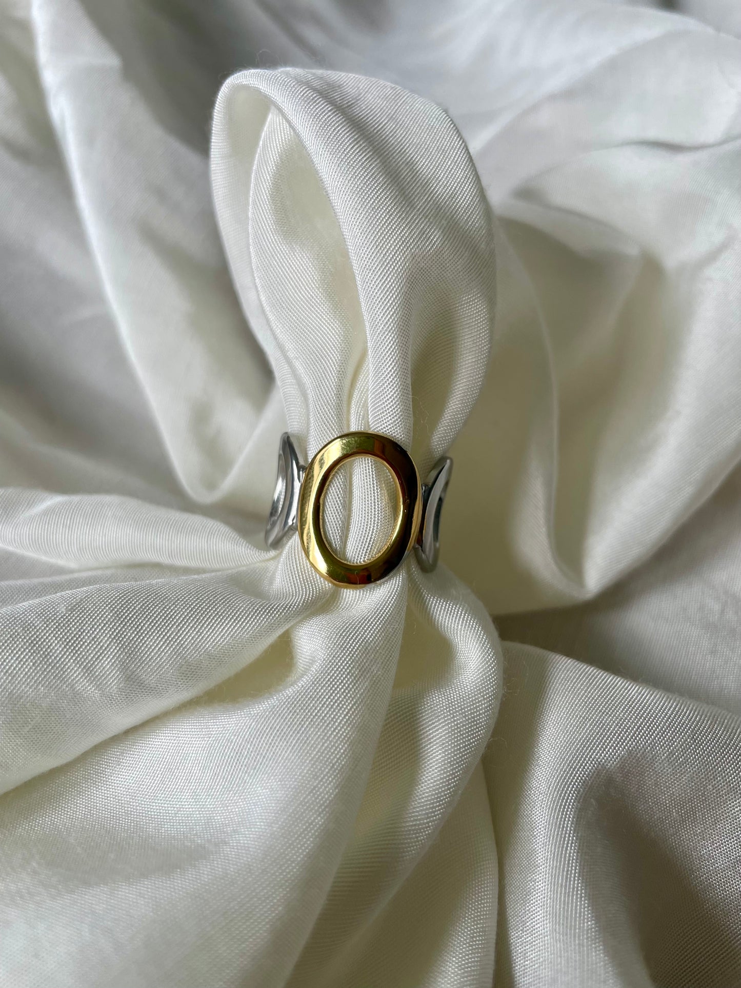 Edelstahl Ring Bicolor Circle