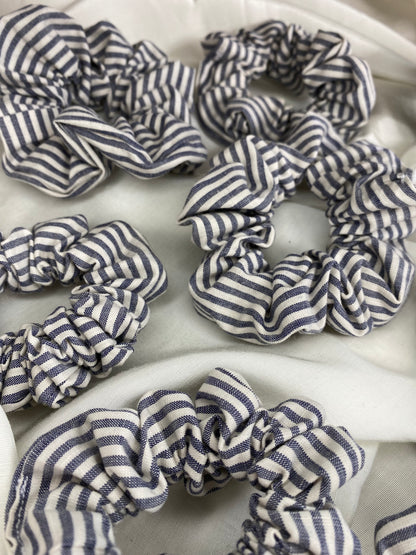Scrunchie gestreift Blau Weiß