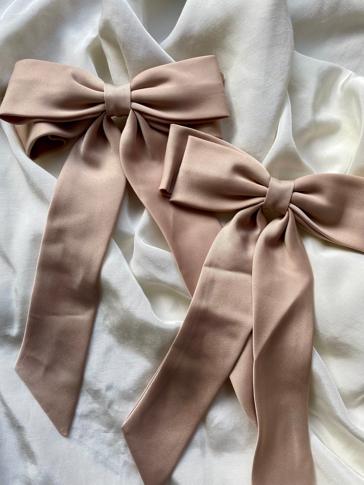 Haarschleife Beige Samt