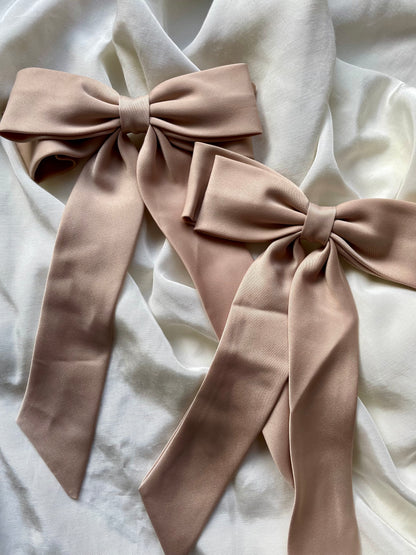 Haarschleife Beige Samt