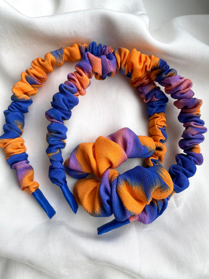 Scrunchie Orange Blau