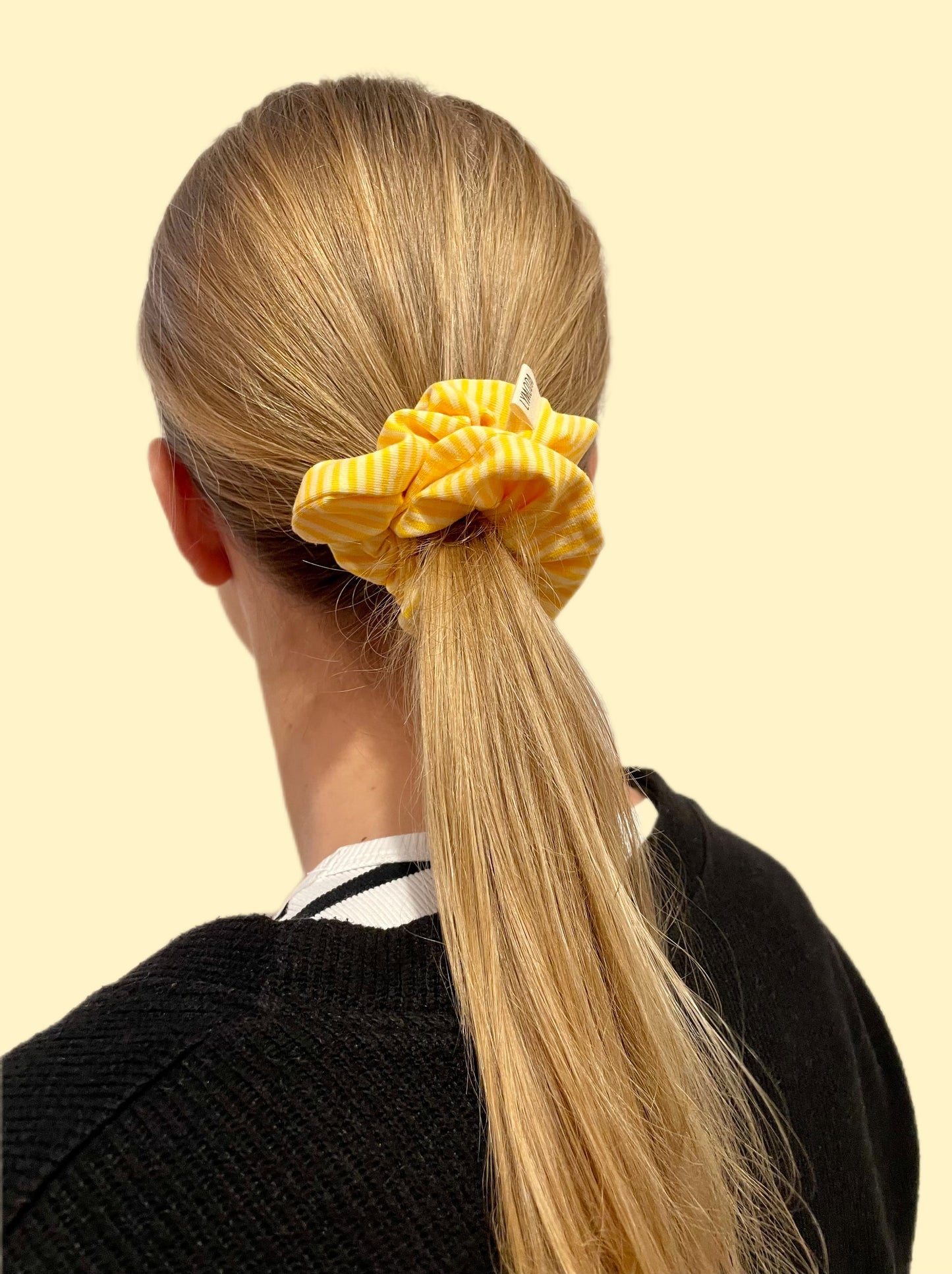 Scrunchiekollektion Strify gestreift Gelb Beige Blau