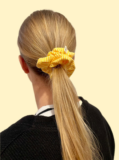 Scrunchiekollektion Strify gestreift Gelb Beige Blau