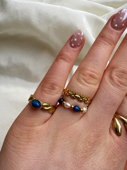 Ring Blau Süßwasserperle