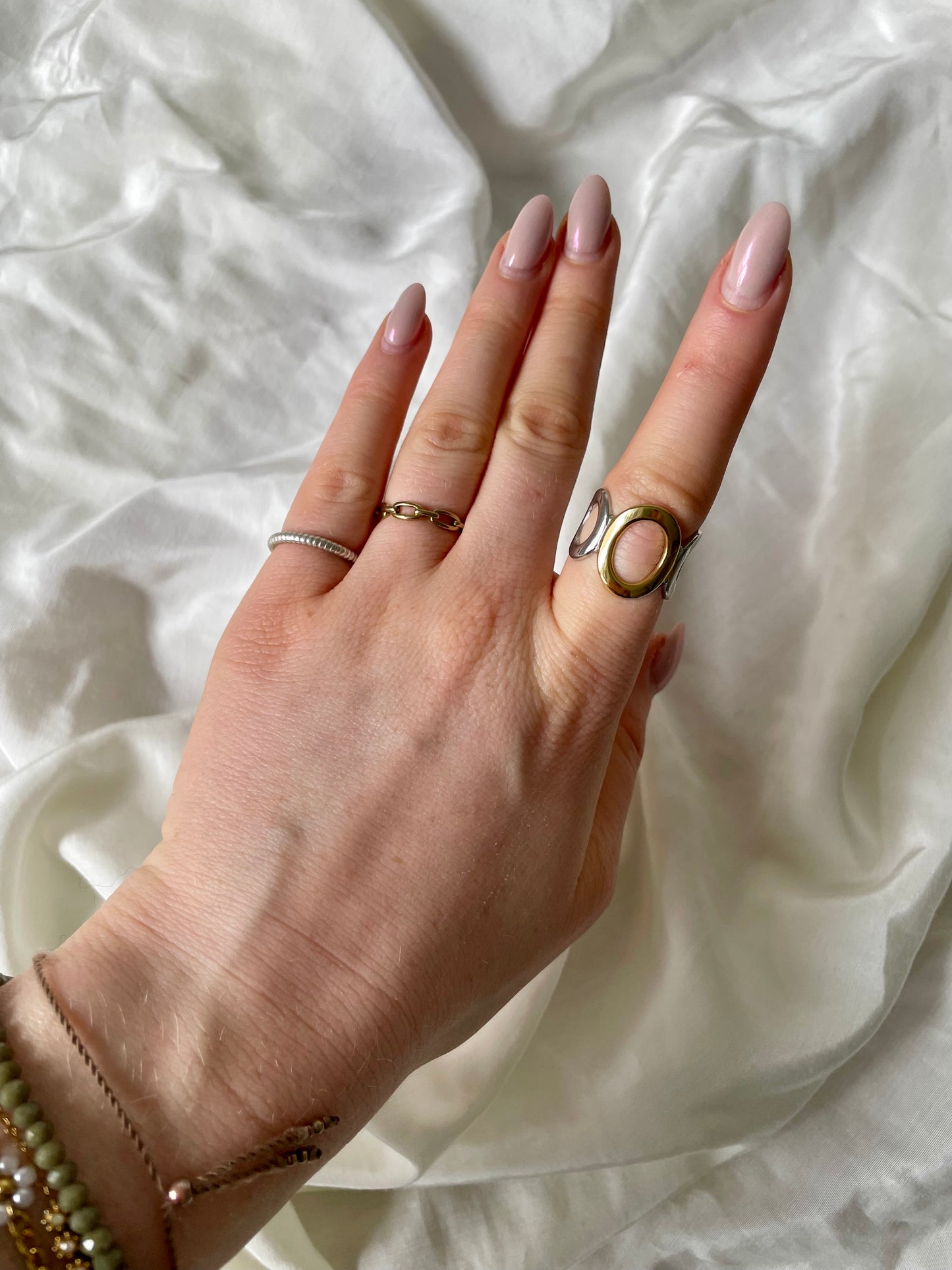 Edelstahl Ring Bicolor Circle